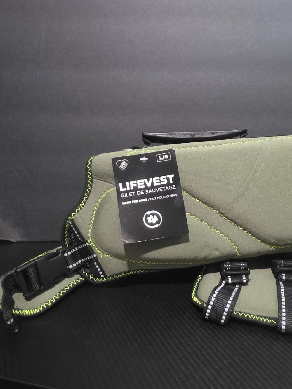 NWT Silver paw Green Neoprene Dog Life Jacket Safe & Stylish Buoyancy Vest Large